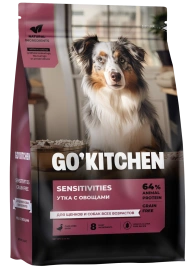 Сухой корм Go'Kitchen Duck для щенков и собак всех возрастов для чувствительного пищеварения, с уткой, 5,44 кг