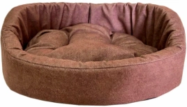 Лежак Homepet для домашних животных, Микровелюр Leather №1 мокка, 43 см х 38 см х 15 см