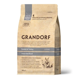 Сухой корм Grandorf Rabbit & Turkey Sterilised для стерилизованных кошек, с кроликом и индейкой, 400 г