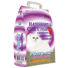 Наполнитель Pussy-Cat комкующийся для кошачьих туалетов, 10 л