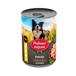 Влажный корм Родные корма Chicken для собак, курочка по-елецки, 410 г