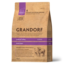 Сухой корм Grandorf Turkey Maxi Индейка для взрослых собак крупных пород, 3 кг