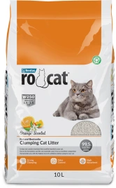 Наполнитель Ro Cat для кошачьего туалета, комкующийся без пыли с ароматом апельсина, 10 л