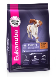 Сухой корм Eukanuba Puppy Medium Breed для щенков средних пород, с птицей, 800 г
