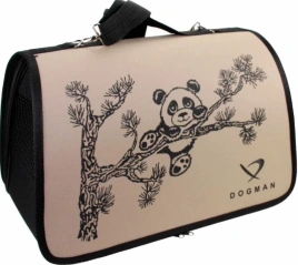 Сумка-переноска Dogman Лира №1 Panda для собак и кошек, бежевый, 35×23×22 см.