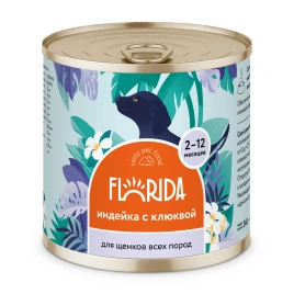 Влажный корм FLORIDA Turkey & Cranberry для щенков, с индейкой и клюквой, 240 г