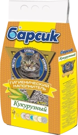 Наполнитель Барсик для кошачьих туалетов, Кукурузный впитывающий, 4,54 л