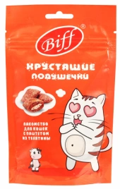 Влажный корм Biff хрустящие подушечки Veal для кошек, с паштетом из телятины, 60 г