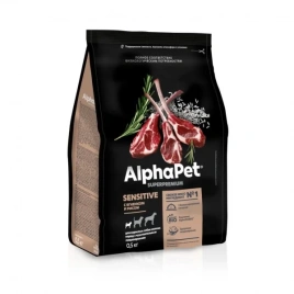 Сухой корм ALPHAPET Superpremium Lamb & Rice для взрослых собак мелких пород с чувствительным пищеварением, с ягненком и рисом, 500 г