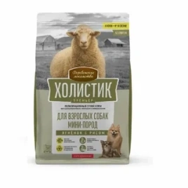 Сухой корм Деревенские Лакомства Holistic Премьер, для собак мини пород, с Ягнёнком и рисом, 3 кг