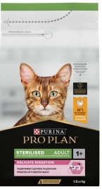 Сухой корм PRO PLAN Chicken для взрослых стерилизованных кошек и кастрированных котов старше 1 года, с высоким содержанием курицы, 1,5 кг