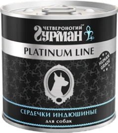 Влажный корм Четвероногий Гурман Платиновая линия для собак, сердечки индюшиные в желе, 240 г