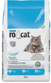 Наполнитель Ro Cat для кошачьего туалета, комкующийся без пыли натуральный, 10 л