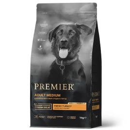 Сухой корм Premier Dog Turkey Adult Medium для собак средних пород, с индейкой, 1 кг