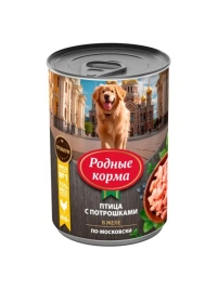 Влажный корм Родные корма Giblets для собак, птица с потрошками в желе по-московски, 410 г