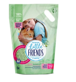 Наполнитель Little Friends Tofu Bamboo комкующийся растительный для кошачьих туалетов, 5 л