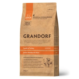 Сухой корм Grandorf Lamb & Turkey Junior для юниоров всех пород, с ягненком и индейкой, 10 кг