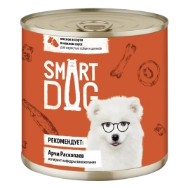 Влажный корм Smart Dog Meat Assortment для взрослых собак и щенков, мясное ассорти в нежном соусе, 85 г