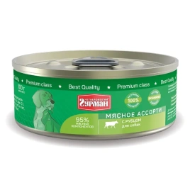 Влажный корм Четвероногий Гурман Meat Assortment & Tripe для собак, с мясным ассорти и рубцом, 100 г