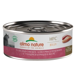 Влажный корм Almo Nature Tuna & Chicken для кошек, с тунцом и курицей в желе, 100 г