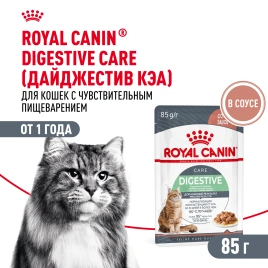 Влажный корм Royal Canin Digest Sensitive в соусе для улучшения пищеварения у взрослых кошек старше 1 года, пауч, 85 г