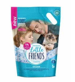 Наполнитель Little Friends Ocean силикагелевый для кошачьих туалетов, 5 л