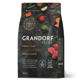 Сухой корм Grandorf Cat Lamb & Sweet Potato для взрослых кошек крупных пород, чувствительное пищеварение или склонность к аллергии ягненок, с бататом, 400 г