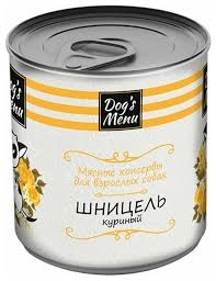 Влажный корм Dog`s Menu для взрослых собак шницель куриный, 340 г