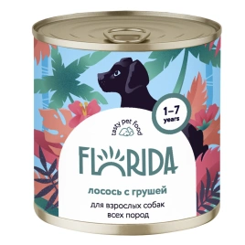 Влажный корм FLORIDA Salmon & Pear для собак, с лососем с грушей, 400 г