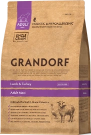Сухой корм Grandorf Lamb & Turkey Maxi для взрослых собак крупных пород, с ягненком и индейкой, 10 кг