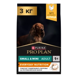 Сухой корм PRO PLAN Chicken для взрослых собак мелких и карликовых пород, с высоким содержанием курицы, 3 кг