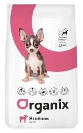 Сухой корм Organix Small Puppy Lamb для щенков малых пород, с ягненком, 2,5 кг