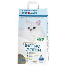 Наполнитель Чистые Лапки для кошачьих туалетов, Комфорт комкующийся с бентонитовой глиной, 10 л