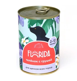 Влажный корм FLORIDA Pear для щенков с из телёнка и грушей, 400 г