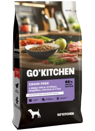 Сухой корм Go'Kitchen Chicken, Turkey, Salmon & Duck для взрослых собак всех пород, с курицей, с курицей, индейкой, лососем и уткой, 18 кг