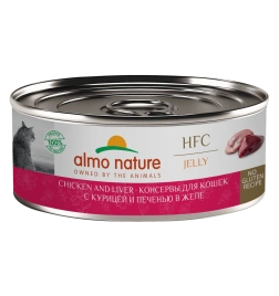 Влажный корм Almo Nature Chicken & Liver для кошек, с курицей и печенью в желе, 100 г