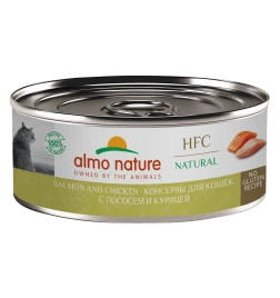 Влажный корм Almo Nature Salmon & Chicken для кошек, с лососем и курицей, 100 г