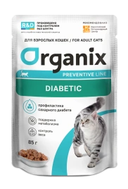 Влажный корм Organix Preventive Line Diabetiс Fish для кошек профилактика сахарного диабета, с рыбой, 85 г