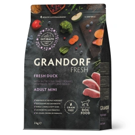 Сухой корм Grandorf Fresh Dog Duck & Sweet Potato для взрослых собак мелких пород диетическая формула для особо аллергичных собак утка, с бататом, 3 кг