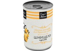Влажный корм Dog`s Menu для взрослых собак шницель куриный, 750 г