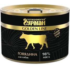 Влажный корм Четвероногий Гурман Golden line Beef для собак, с говядиной в желе, 525 г
