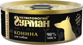 Влажный корм Четвероногий Гурман Golden line Horse Meat для собак, конина в желе, 100 г