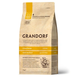 Сухой корм Grandorf 4 Meat Probiotic Sterilised Четыре вида мяса Meat Assortment для стерилизованных кошек, 2 кг