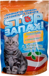 Туалет Верный друг Stop Запах ликвидатор запаха для кошачьих туалетов порошок, 500 г