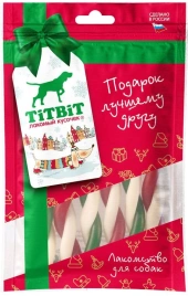Лакомство Titbit Новогоднее твистер рождественский для собак, 80 г