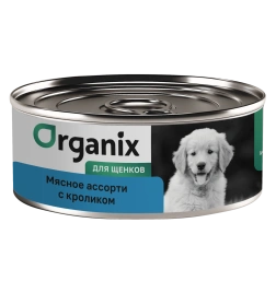 Влажный корм Organix Preventive Line Meat Assortment & Rabbit для щенков, с мясным ассорти и кроликом, 100 г