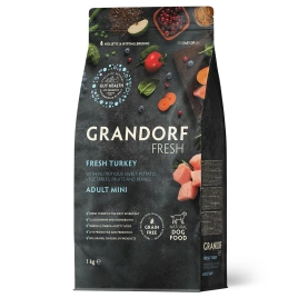 Сухой корм Grandorf Fresh Dog Turkey & Sweet Potato для взрослых собак мелких пород диетическая формула для особо аллергичных собак индейка, с бататом, 1 кг