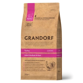 Сухой корм Grandorf Turkey Med & Maxi Индейка для взрослых собак средних и крупных пород, 10 кг