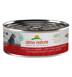 Влажный корм Almo Nature Chicken & Shrimp для кошек, с курицей и креветками в желе, 100 г