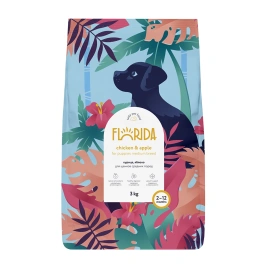 Сухой корм FLORIDA Medium Puppy Chicken & Apple для щенков средних пород, с курицей и яблоком, 3 кг
